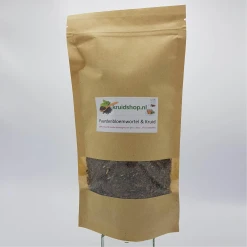 Paardenbloem wortel met kruid de werkzame stoffen zijn o.a. enzymachtige stoffen, saponine, looistof, mineralen en sporenelementen en vitamines..