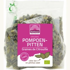 Pompoenpitten BIO, hebben een gunstige invloed op de gezondheid van de prostaat en urinewegen* en, zijn een bron van Magnesium 200 gram