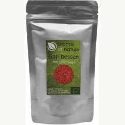 Brands of Nature Goji bessen BIO, vanwege de zoete smaak worden de bessen vaak verwerkt in thee, soep en shakes. Ze zijn natuurlijk ook heerlijk om zo te snacken.